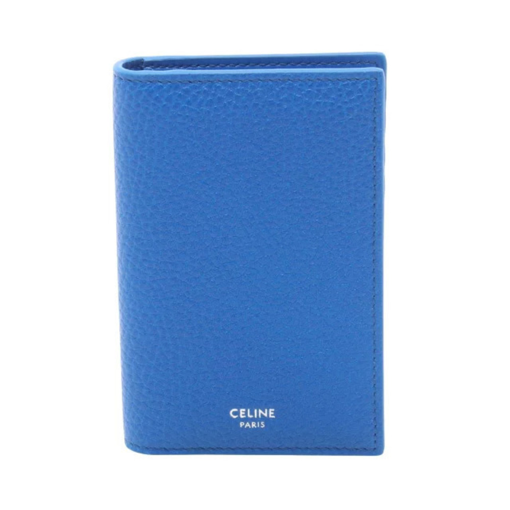 Celine Vertical Card Case Leather Accessory Blue New